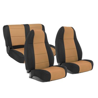 Smittybilt Neoprene Front and Rear Seat Cover Kit (Black/Tan) – 471025 view 1