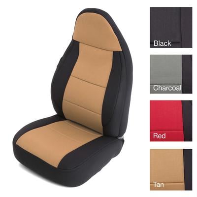 Smittybilt Neoprene Front and Rear Seat Cover Kit (Black/Tan) – 471225 view 2