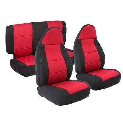 Smittybilt Neoprene Front and Rear Seat Cover Kit (Black/Red) – 471230 view 1