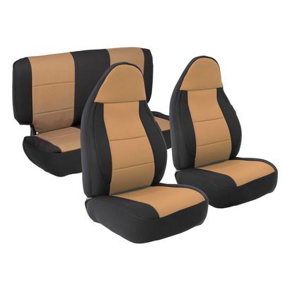 Smittybilt Neoprene Front and Rear Seat Cover Kit (Black/Tan) – 471325 view 1