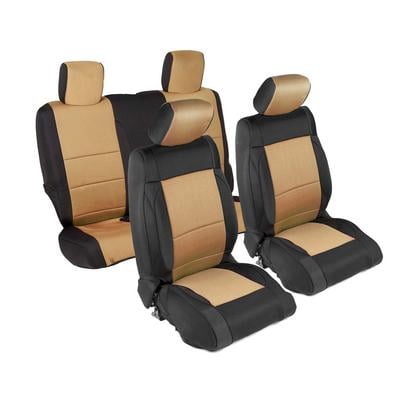Smittybilt Neoprene Front and Rear Seat Cover Kit (Black/Tan) – 471525 view 1