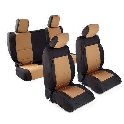 Smittybilt Neoprene Front and Rear Seat Cover Kit (Black/Tan) – 471625 view 1