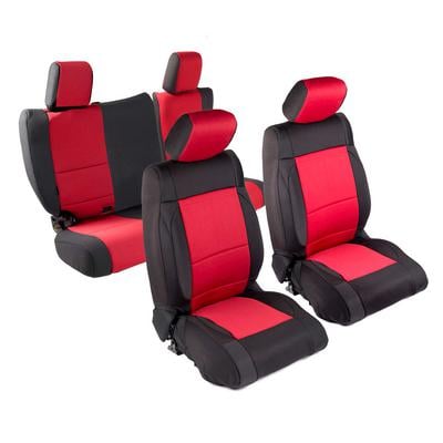 Smittybilt Neoprene Front and Rear Seat Cover Kit (Black/Red) – 471730 view 1