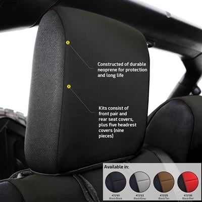 Neoprene Front and Rear Seat Cover Kit (Black) – 472201 view 3