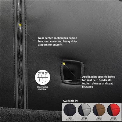 Neoprene Front and Rear Seat Cover Kit (Black) – 472101 view 6