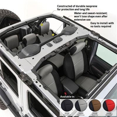 Neoprene Front and Rear Seat Cover Kit (Black/Gray) – 472222 view 3
