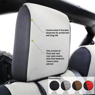 Neoprene Front and Rear Seat Cover Kit (Black/Gray) – 472122 view 3