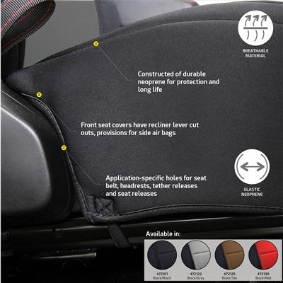 Neoprene Front and Rear Seat Cover Kit (Black/Gray) – 472222 view 4