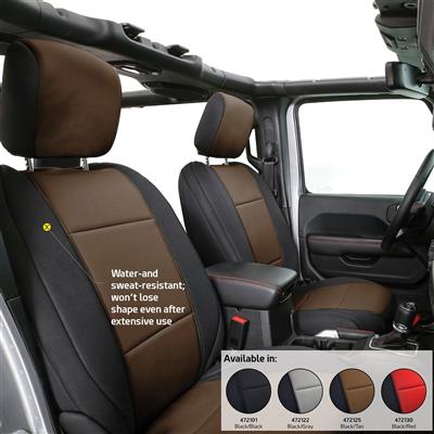 Neoprene Front and Rear Seat Cover Kit (Black/Tan) – 472225 view 4