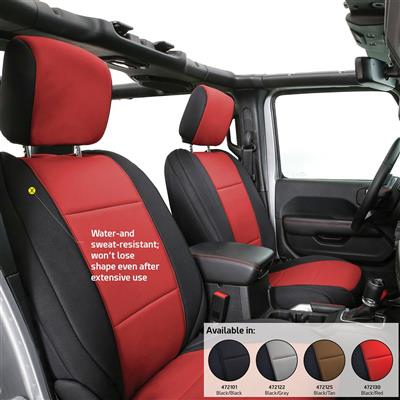 Neoprene Front and Rear Seat Cover Kit (Black/Red) – 472230 view 7
