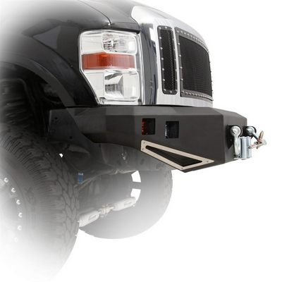 Smittybilt M1 Ford Superduty Winch Mount Front Bumper with D-ring Mounts and Light Kit (Black) – 612830 view 6