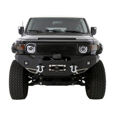 Smittybilt M1 Toyota FJ Cruiser Winch Mount Front Bumper with D-ring Mounts and Light Kit (Black) – 612850 view 1