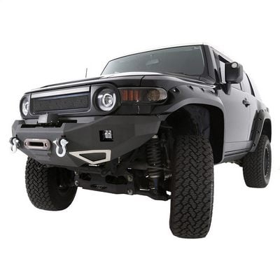 Smittybilt M1 Toyota FJ Cruiser Winch Mount Front Bumper with D-ring Mounts and Light Kit (Black) – 612850 view 6