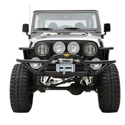 SRC Front Grille Guard Bumper with D-ring Mounts (Black) – 76721 view 3