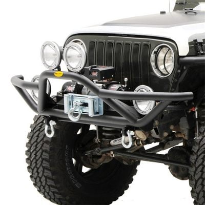 Smittybilt SRC Front Grille Guard Bumper with D-ring Mounts (Black) – 76721 view 7