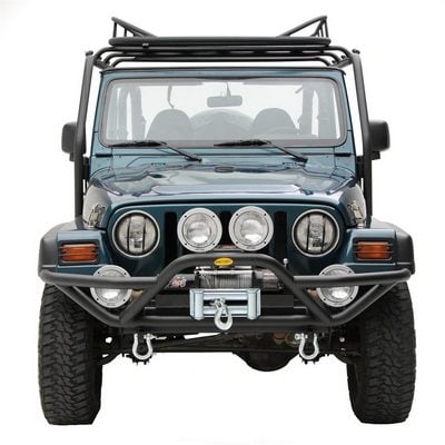 Smittybilt SRC Front Grille Guard Bumper with D-ring Mounts (Black) – 76721 view 8