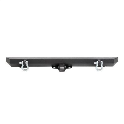 SRC Classic Rock Crawler Rear Bumper with 2′ receiver and D-rings (Black) – 76750D view 1