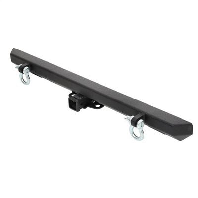 SRC Classic Rock Crawler Rear Bumper with 2′ receiver and D-rings (Black) – 76750D view 4