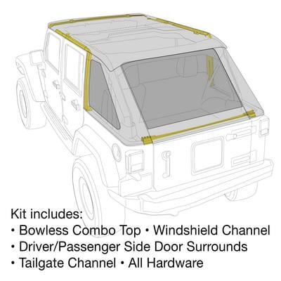 Smittybilt Bowless Combo Top Kit with Tinted Windows (Black Diamond) – 9083135K view 14