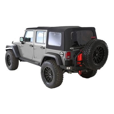 Premium Replacement Soft Top with Tinted Windows and No Upper Doors (ProT3k Black) – 9084235 view 1