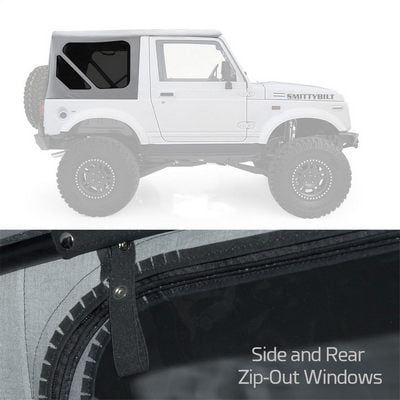 Smittybilt Replacement Soft Top with Clear Windows and No Upper Doors (White) – 98552 view 2