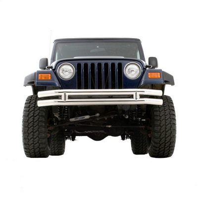 Smittybilt Tubular Jeep Front Bumper (Stainless Steel) – JB44-FNS view 2